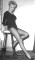 original photo of Wendy Richard dressed in a leotard, sitting on stool, circa 1963