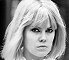 black and white photo, 1965; close up of Wendy Richard with slight scowl.