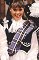 Close-up of Wendy as Shirley Brahms wearing Scottish Highland dress