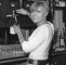 Wendy Richard pulls a glass of amontillado for a thirsty punter